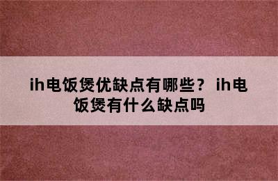 ih电饭煲优缺点有哪些？ ih电饭煲有什么缺点吗